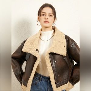 Leisurely Shearling Leather Jacket